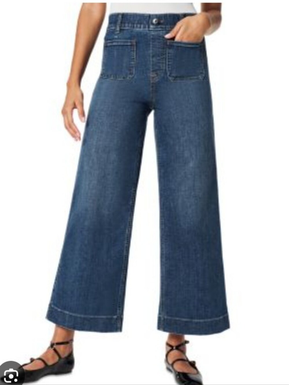 SPANX High Rise Cropped Wide Leg Jeans